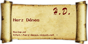 Herz Dénes névjegykártya